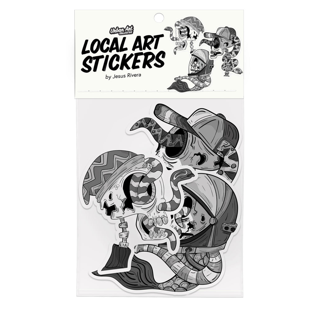Visualgzas 3 Pack of Stickers - Skulls