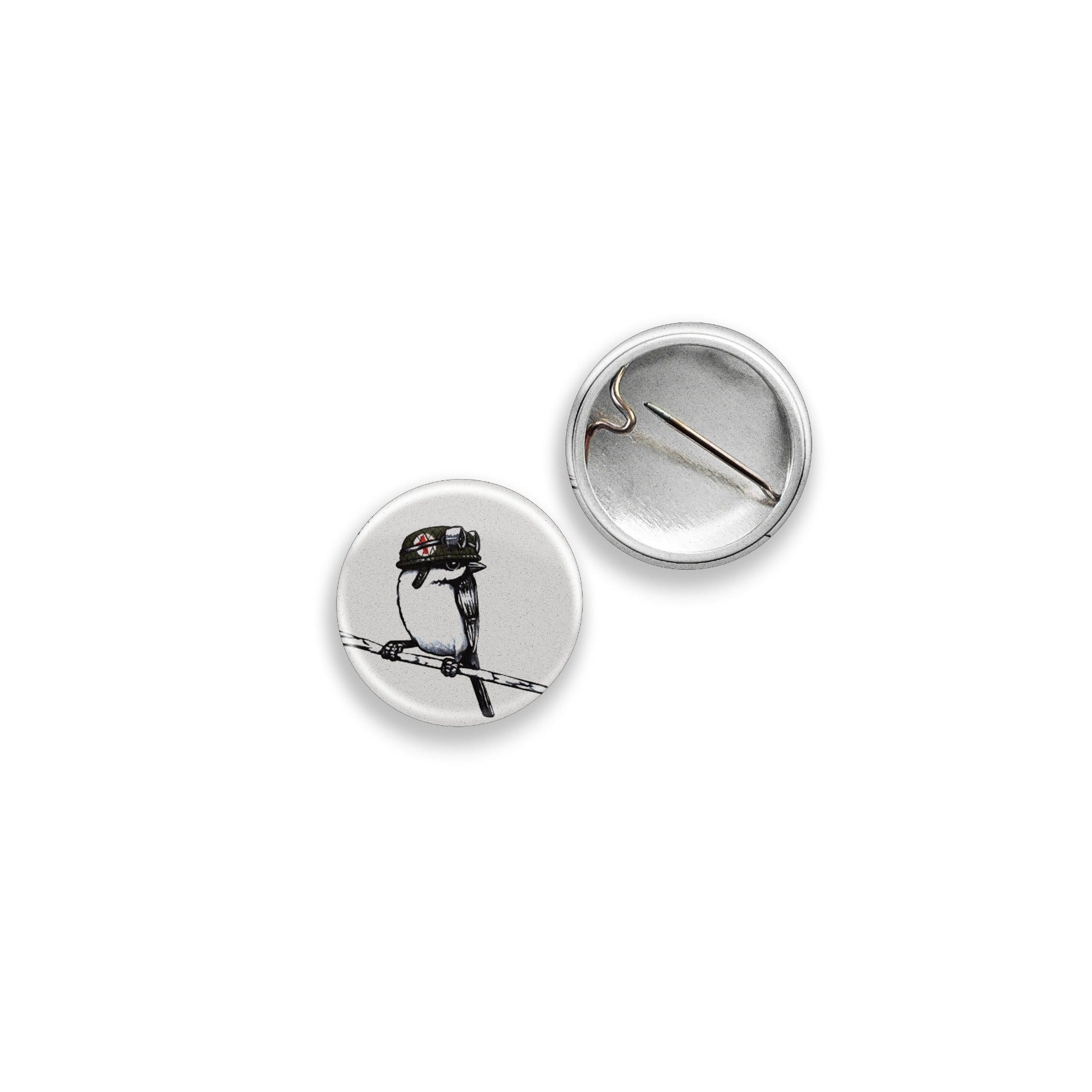 1" Pinback Button: Bird Army 1