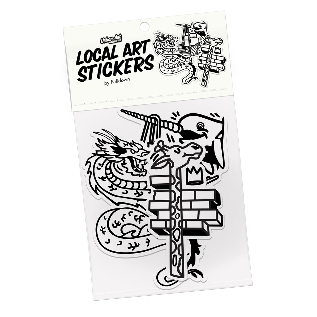 Falldown 3 Pack Stickers - Animals
