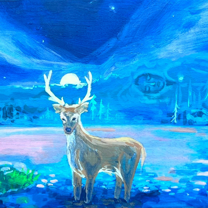 Painting on wood: Algonquin-Inspired Landscape Painting