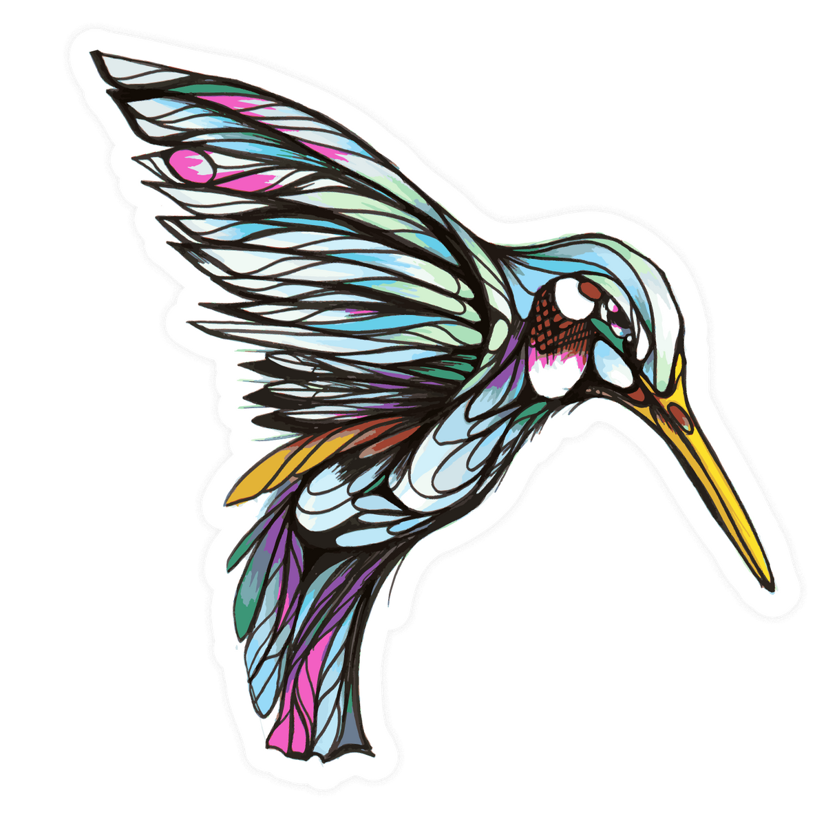 Hummingbird Vector Sticker Hummingbird Sticker – Urban Art Collective