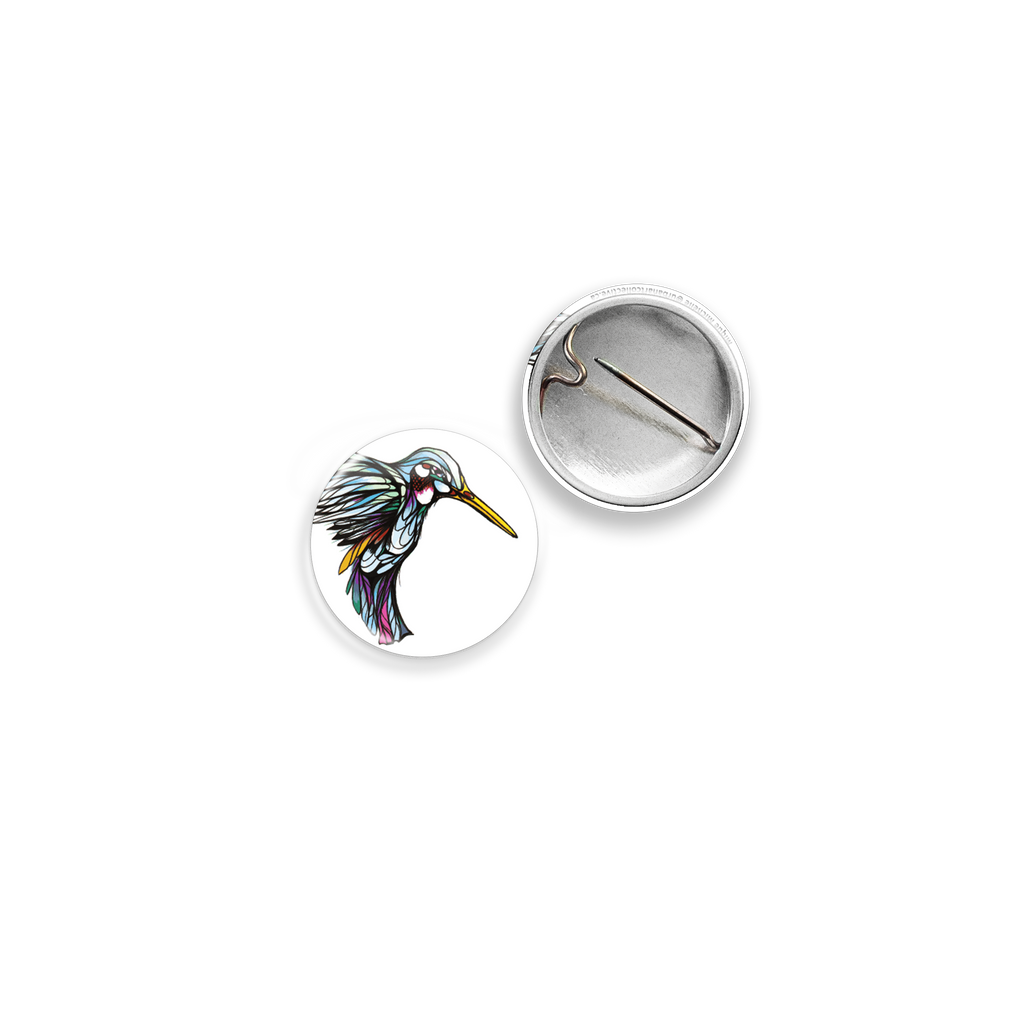 1" Pinback Button: Hummingbird