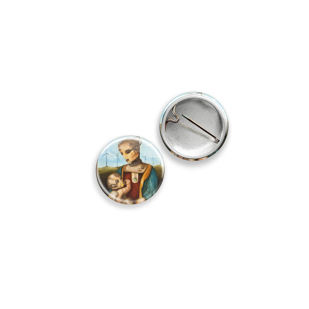 1" Pinback Button: Mother and Child