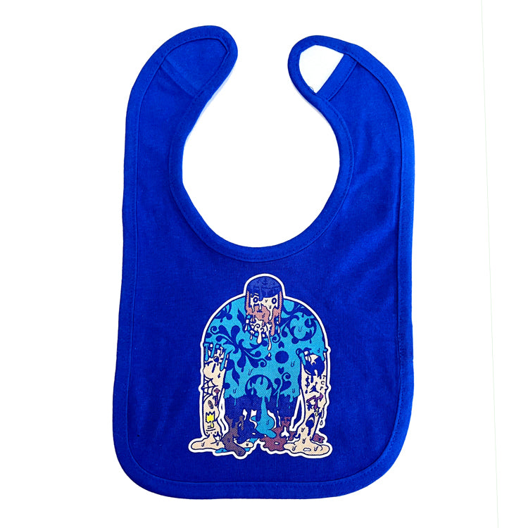 Baby Bib (Melted Sailor Dude) on Blue