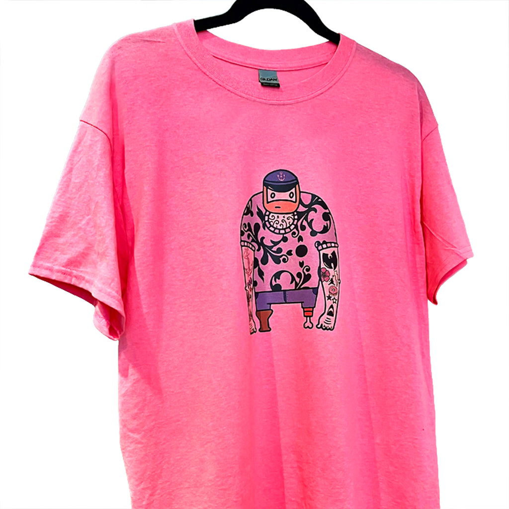 Men's Large T-Shirt (OG Sailor Dude) on Medium Pink