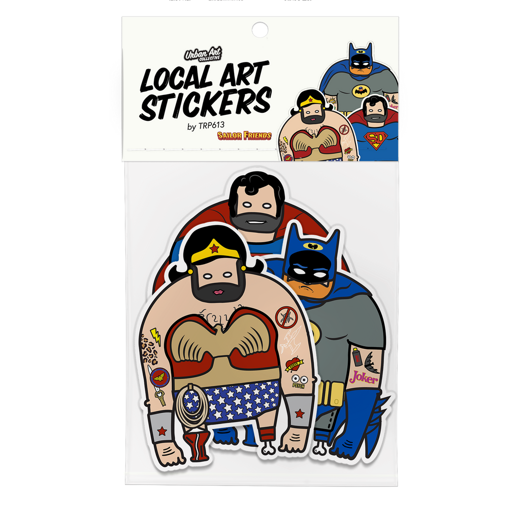 TRP613 3 Pack of Stickers - Super Friends