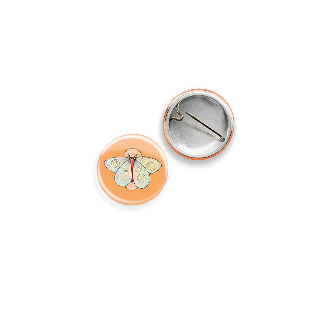 1" Pinback Button: Moth