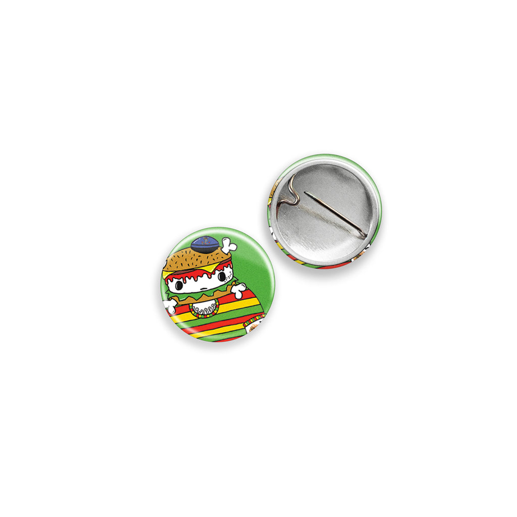 1" Pinback Button:  Burger Head Sailor Dude