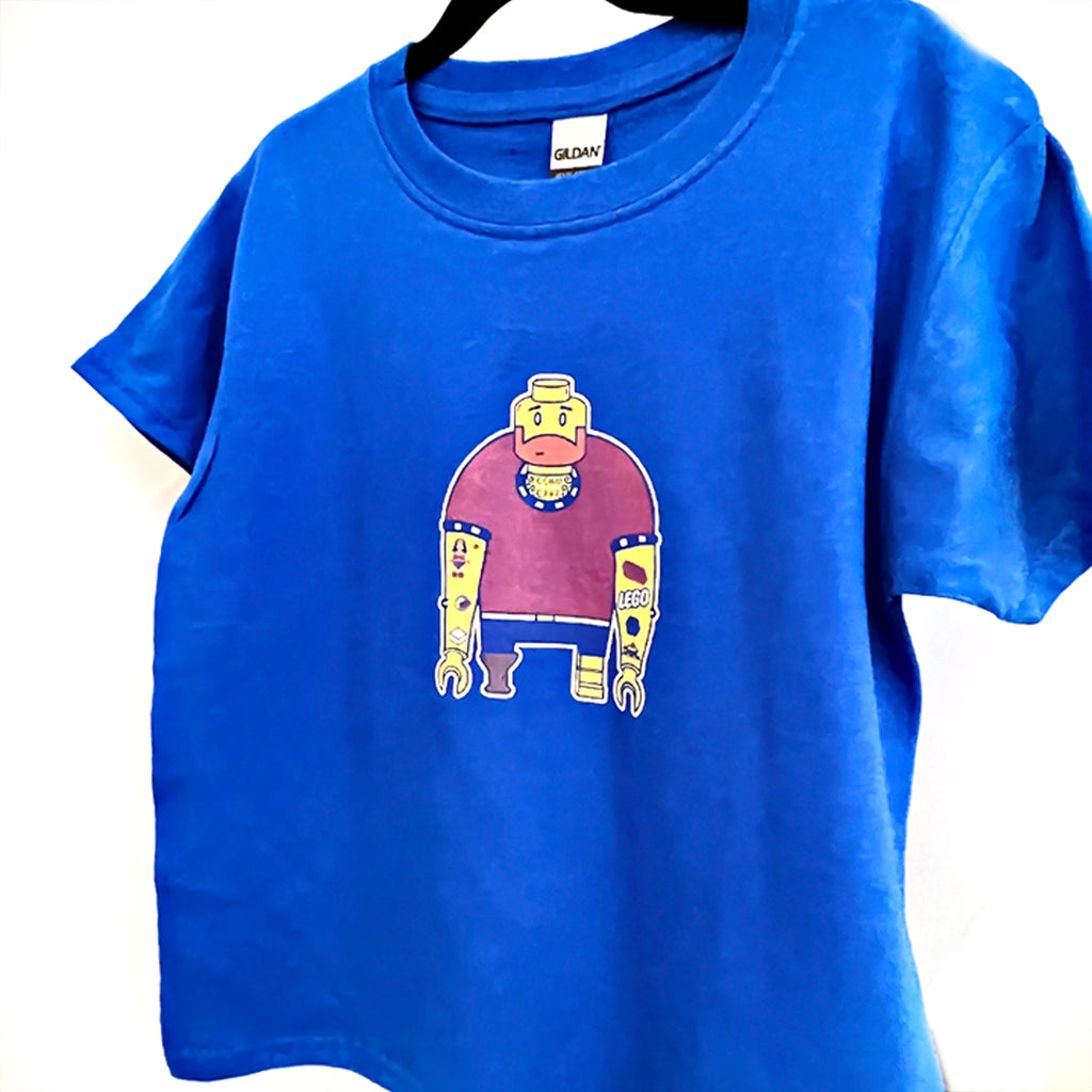 Youth X-Small T-Shirt (Lego Sailor Dude) on Blue